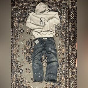 Dark blue carpenter paint splatter Jean Cherokee brand
